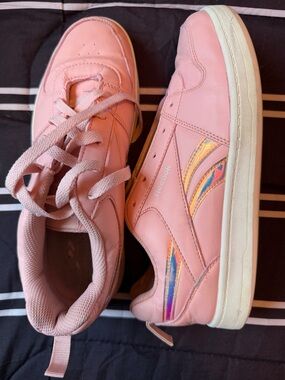 Reebok Pink Sneakers with Iridescent Accent Stripes